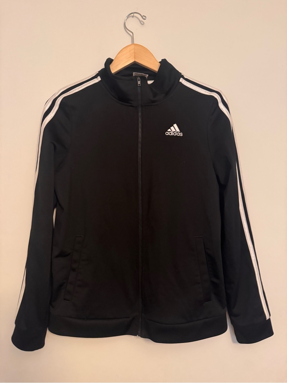 adidas Black Jacket with White Logo Tag